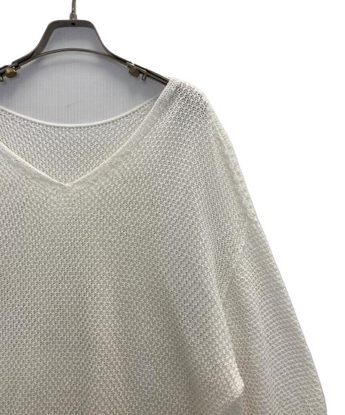 Noble（ノーブル）Noble (ノーブル) ペーパーヤーンカノコBackVプルオーバー ホワイト サイズ:FREEの古着・服飾アイテム