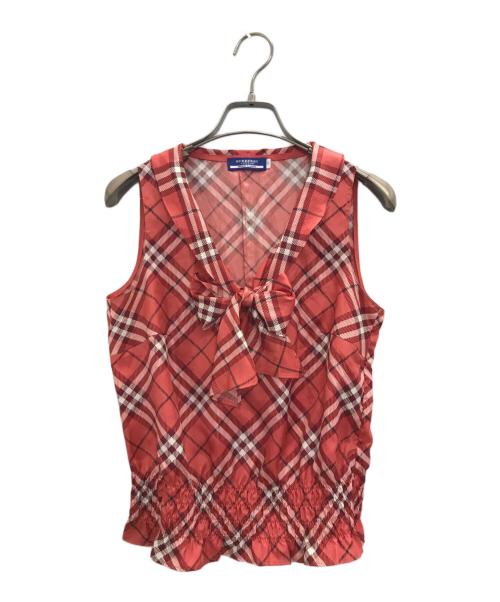 BURBERRY BLUE LABEL（バーバリーロンドンブルーレーベル）BURBERRY BLUE LABEL (バーバリーブルーレーベル) シャツ レッド サイズ:38の古着・服飾アイテム