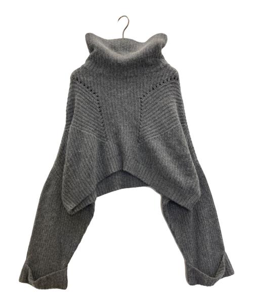 Diagram GRACE CONTINENTAL（ダイアグラム グレースコンチネンタル）Diagram GRACE CONTINENTAL (ダイアグラム グレースコンチネンタル) クロップドニットトップ グレー サイズ:SIZE36の古着・服飾アイテム