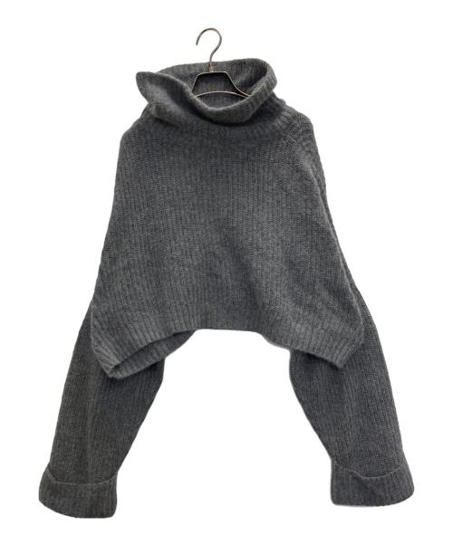 Diagram GRACE CONTINENTAL（ダイアグラム グレースコンチネンタル）Diagram GRACE CONTINENTAL (ダイアグラム グレースコンチネンタル) クロップドニットトップ グレー サイズ:SIZE36の古着・服飾アイテム