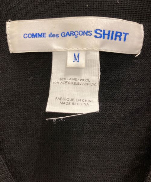 COMME des GARCONS SHIRT（コムデギャルソンシャツ）COMME des GARCONS SHIRT (コムデギャルソンシャツ) Vネックカーディガン ブラック サイズ:Ｍの古着・服飾アイテム