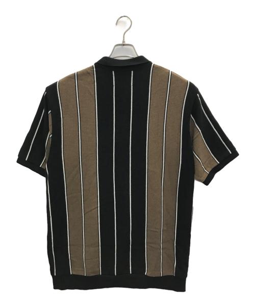 WACKO MARIA（ワコマリア）WACKO MARIA (ワコマリア) STRIPED KNIT POLO SHIRT ブラック×ブラウン サイズ:Mの古着・服飾アイテム
