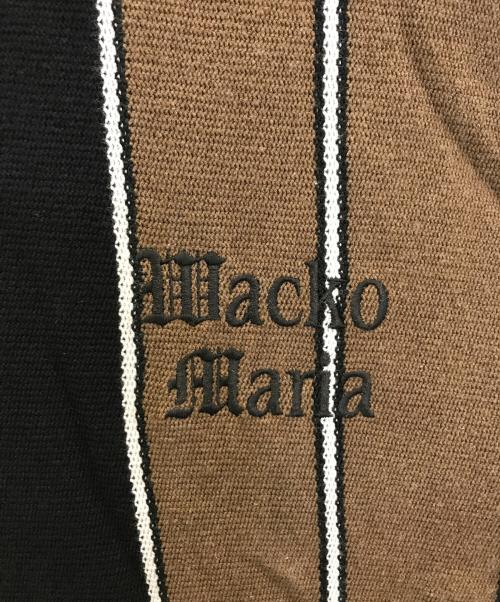 WACKO MARIA（ワコマリア）WACKO MARIA (ワコマリア) STRIPED KNIT POLO SHIRT ブラック×ブラウン サイズ:Mの古着・服飾アイテム