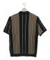 WACKO MARIA (ワコマリア) STRIPED KNIT POLO SHIRT ブラック×ブラウン サイズ:M：14000円