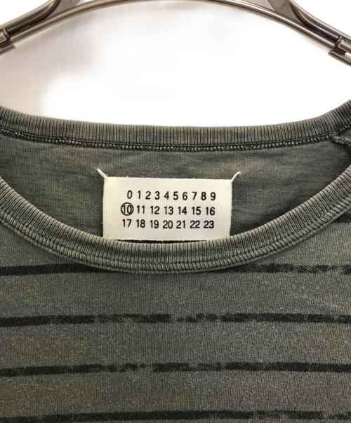 Maison Martin Margiela（メゾンマルタンマルジェラ）Maison Martin Margiela (メゾンマルタンマルジェラ) ヴィンテージ加工ボーダーTシャツ グレー サイズ:46の古着・服飾アイテム