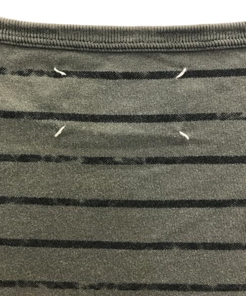 Maison Martin Margiela（メゾンマルタンマルジェラ）Maison Martin Margiela (メゾンマルタンマルジェラ) ヴィンテージ加工ボーダーTシャツ グレー サイズ:46の古着・服飾アイテム