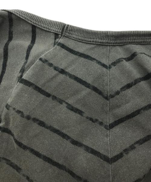Maison Martin Margiela（メゾンマルタンマルジェラ）Maison Martin Margiela (メゾンマルタンマルジェラ) ヴィンテージ加工ボーダーTシャツ グレー サイズ:46の古着・服飾アイテム