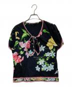LEONARDレオナール）の古着「花柄カットソー」｜ブラック
