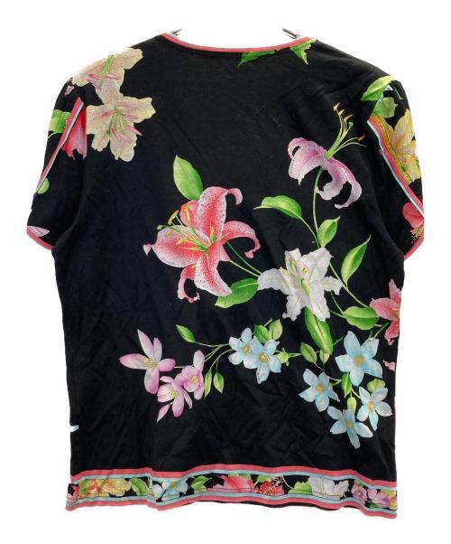 LEONARD（レオナール）LEONARD (レオナール) 花柄カットソー ブラック サイズ:Ｍの古着・服飾アイテム