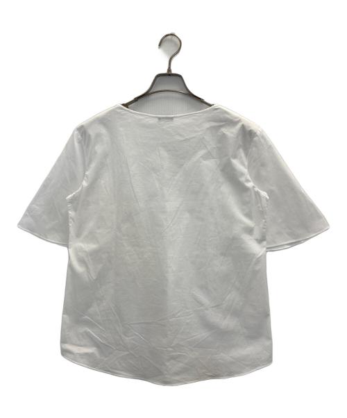 JIL SANDER NAVY（ジルサンダー ネイビー）JIL SANDER NAVY (ジルサンダー ネイビー) スキッパーブラウス ホワイト サイズ:34の古着・服飾アイテム