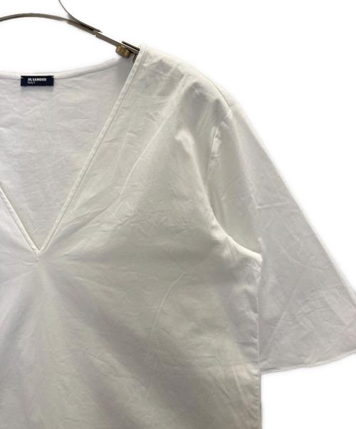 JIL SANDER NAVY（ジルサンダー ネイビー）JIL SANDER NAVY (ジルサンダー ネイビー) スキッパーブラウス ホワイト サイズ:34の古着・服飾アイテム