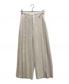 Snidelスナイデル）の古着「ハイウエストサイドプリーツワイドパンツ」｜ベージュ