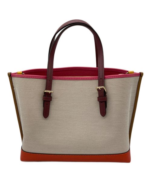 COACH（コーチ）COACH (コーチ) キャンバス2WAYショルダーバッグ ベージュ×ピンクの古着・服飾アイテム