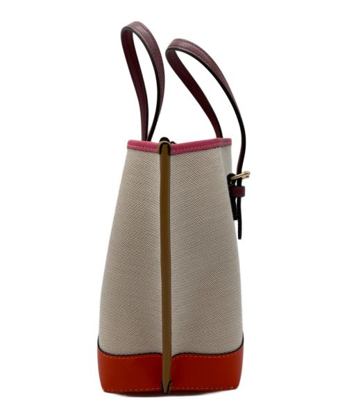 COACH（コーチ）COACH (コーチ) キャンバス2WAYショルダーバッグ ベージュ×ピンクの古着・服飾アイテム