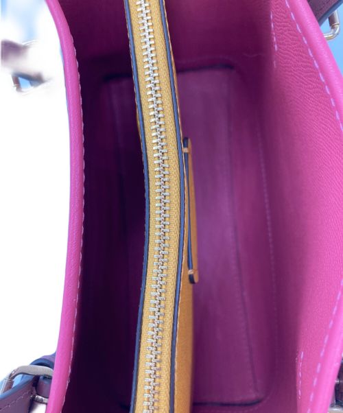 COACH（コーチ）COACH (コーチ) キャンバス2WAYショルダーバッグ ベージュ×ピンクの古着・服飾アイテム