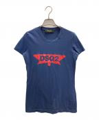 DSQUARED2ディースクエアード）の古着「プリントTシャツ」｜ネイビー