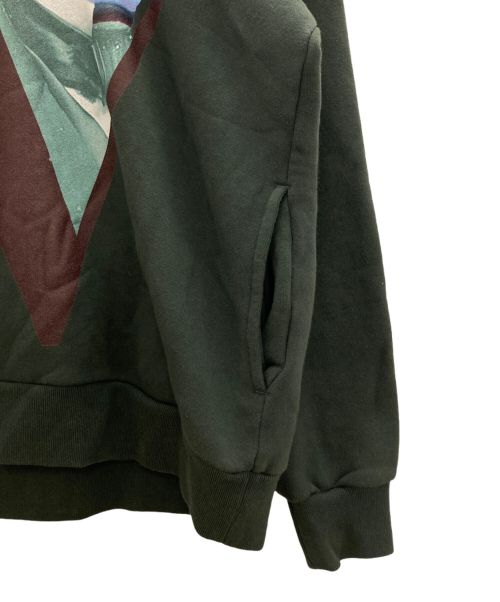 UNDERCOVER（アンダーカバー）UNDERCOVER (アンダーカバー) VALENTINO (ヴァレンティノ) UFO V FACE PRINT HOODIE グリーン サイズ:2の古着・服飾アイテム
