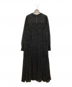 Spick and Spanスピックアンドスパン）の古着「シアードットギャザーティアードワンピース」｜ブラック