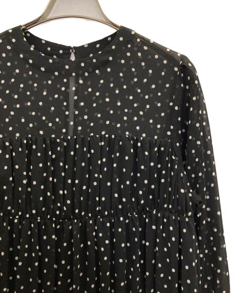 Spick and Span（スピックアンドスパン）Spick and Span (スピックアンドスパン) シアードットギャザーティアードワンピース ブラック サイズ:FREEの古着・服飾アイテム