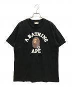 BAPE BY A BATHING APEベイプバイアベイシングエイプ）の古着「GO APE POINTER COLLEGE TEE」｜ブラック