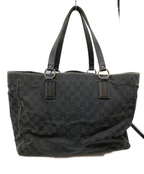 GUCCI（グッチ）GUCCI (グッチ) GGキャンバストートバッグ ブラックの古着・服飾アイテム