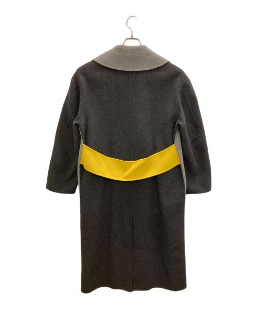 LE CIEL BLEU（ルシェルブルー）LE CIEL BLEU (ルシェルブルー) ダブルフェイスミックスカラーコート グレー サイズ:36の古着・服飾アイテム