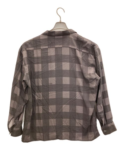 CALEE（キャリー）CALEE (キャリー) レーヨンチェック オープンカラーシャツ グレー サイズ:Lの古着・服飾アイテム