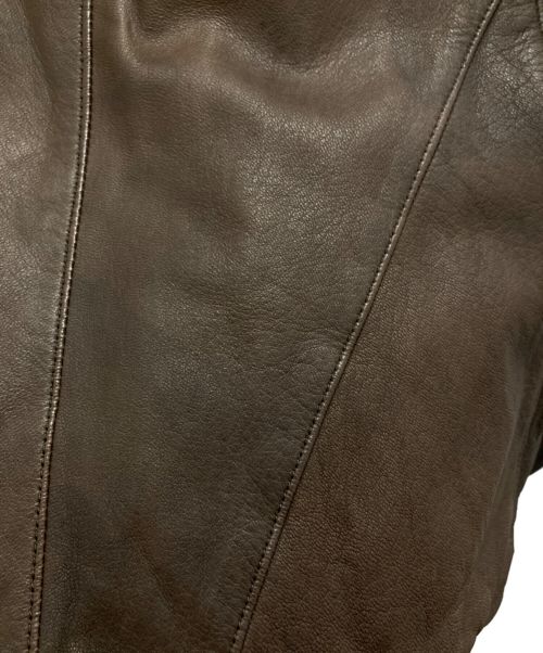 KAZUYUKI KUMAGAI ATTACHMENT（カズユキクマガイ アタッチメント）KAZUYUKI KUMAGAI ATTACHMENT (カズユキクマガイ アタッチメント) ディアスキンジャケット ブラウン サイズ:1の古着・服飾アイテム