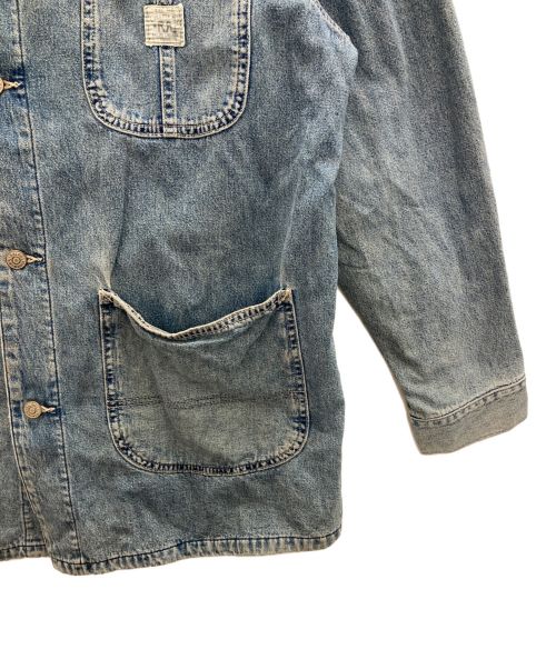 RRL（ダブルアールエル）RRL (ダブルアールエル) 三ツ星タグデニムカバーオール ブルー サイズ:Mの古着・服飾アイテム