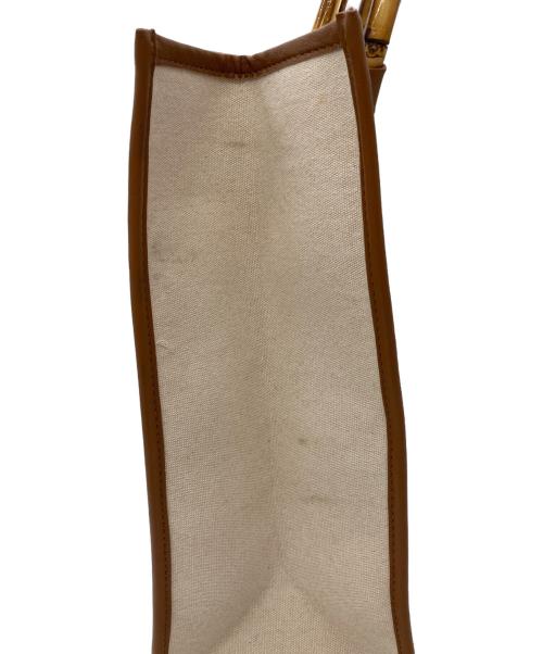 ARRON（アローン）ARRON (アローン) バンブートートバッグ ホワイト×ブラウンの古着・服飾アイテム