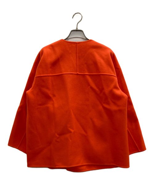 UNITED ARROWS TOKYO（ユナイテッドアローズトウキョウ）UNITED ARROWS TOKYO (ユナイテッドアローズトウキョウ) Vネック リバーショートコート オレンジ サイズ:36の古着・服飾アイテム
