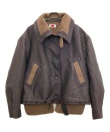 by H.（バイエイチ）の古着「ウールシルク ボアジャケット」｜ブラウン