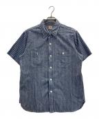 SUGAR CANEシュガーケーン）の古着「シャンブレーストライプワークシャツ」｜インディゴ