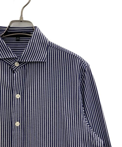 DESIGNWORKS（デザインワークス）DESIGNWORKS (デザインワークス) シャツ ネイビー×ホワイト サイズ:48の古着・服飾アイテム