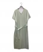 ebureエブール）の古着「ベルト付ノースリーブワンピース」｜グリーン