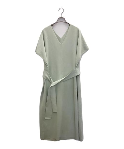 ebure（エブール）EBURE (エブール) ベルト付ノースリーブワンピース グリーン サイズ:FREEの古着・服飾アイテム
