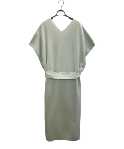 ebure（エブール）EBURE (エブール) ベルト付ノースリーブワンピース グリーン サイズ:FREEの古着・服飾アイテム