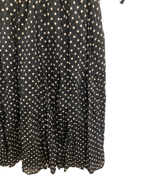 ne quittez pas（ヌキテパ）ne quittez pas (ヌキテパ) Dot Print Tuck Sleeve Dress ブラック サイズ:Freeの古着・服飾アイテム