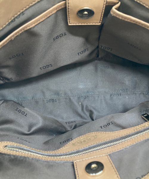 TOD'S（トッズ）TOD'S (トッズ) レザーハンドバッグ ベージュの古着・服飾アイテム