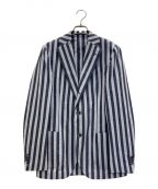 LARDINIラルディーニ）の古着「段返りシアサッカージャケット」｜ブルー×ネイビー