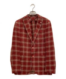TAGLIATORE（タリアトーレ）の古着「ウールリネンサマーツイードジャケット」｜レッド