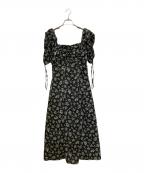 Snidelスナイデル）の古着「バリエプリントワンピース」｜ブラック×グリーン