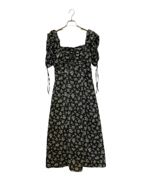 Snidel（スナイデル）Snidel (スナイデル) バリエプリントワンピース ブラック×グリーン サイズ:2の古着・服飾アイテム