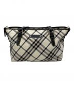 BURBERRY BLUE LABELバーバリーロンドンブルーレーベル）の古着「チェックトートバッグ」｜ホワイト