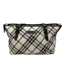 BURBERRY BLUE LABEL（バーバリーロンドンブルーレーベル）の古着「チェックトートバッグ」｜ホワイト