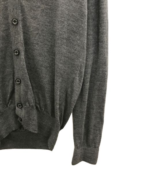 BLACK LABEL CRESTBRIDGE（ブラックレーベル クレストブリッジ）BLACK LABEL CRESTBRIDGE (ブラックレーベル クレストブリッジ) ウールロゴカーディガン グレー サイズ:Mの古着・服飾アイテム