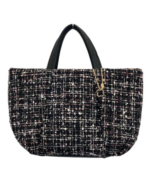 ANTEPRIMA MISTO（アンテプリマミスト）ANTEPRIMA MISTO (アンテプリマミスト) ツイードラメトートバッグ ブラック×ピンクの古着・服飾アイテム