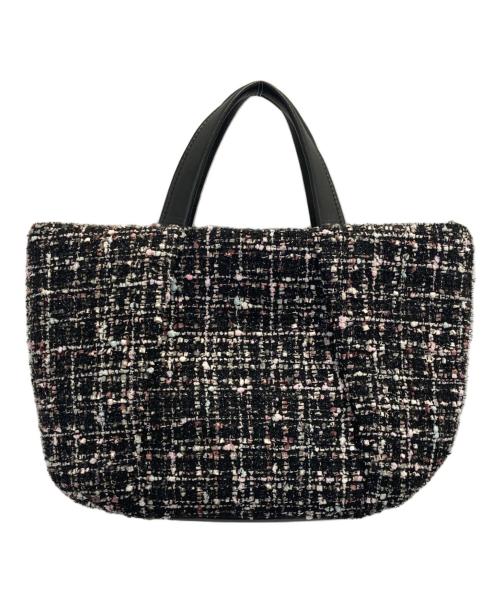 ANTEPRIMA MISTO（アンテプリマミスト）ANTEPRIMA MISTO (アンテプリマミスト) ツイードラメトートバッグ ブラック×ピンクの古着・服飾アイテム