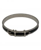 HERMESエルメス）の古着「ベルトモチーフバングル」｜シルバー×ブラック