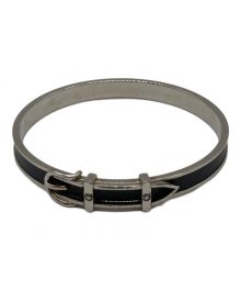 HERMES（エルメス）の古着「ベルトモチーフバングル」｜シルバー×ブラック